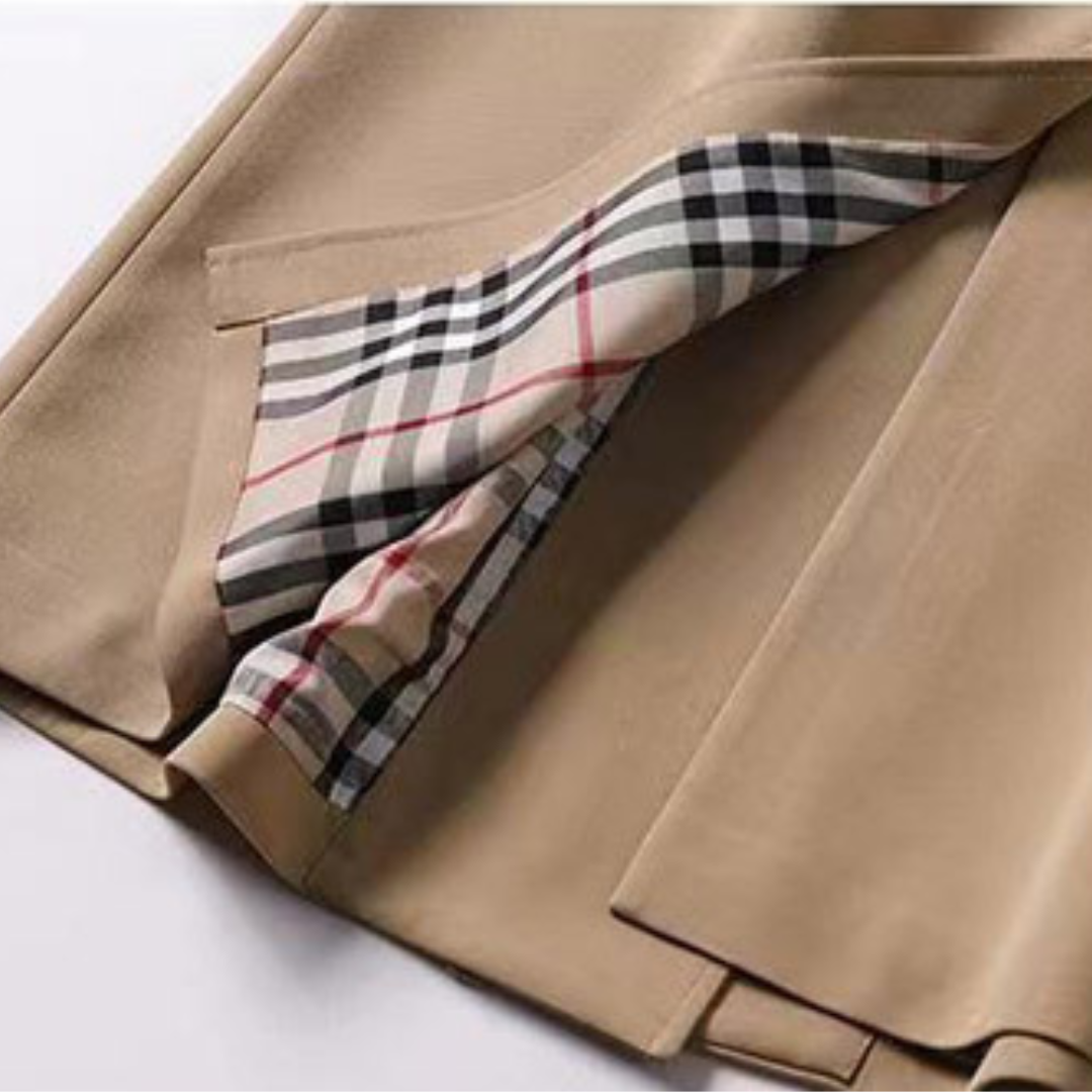 Premium trenchcoat i uldblanding til kvinder - tidløst design med bælte