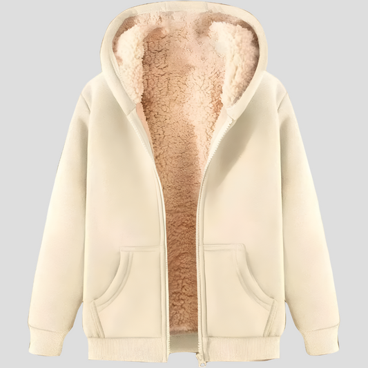 Varm, fleeceforet vinterhættetrøje til mænd