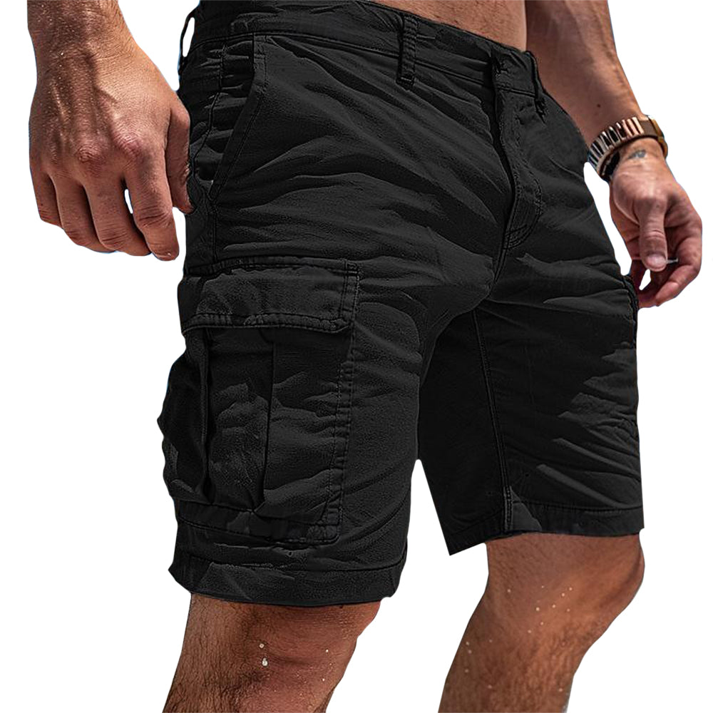 Shorts med lårlommer og bæltestropper