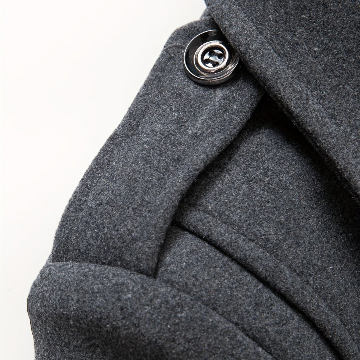 Herrefrakke med høj krave, knapper og lynlåslukning