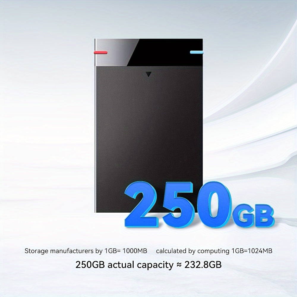 Bærbar ekstern harddisk USB 3.0 (160 GB-500 GB, mobil højhastigheds-harddisk til bærbar computer og telefon)