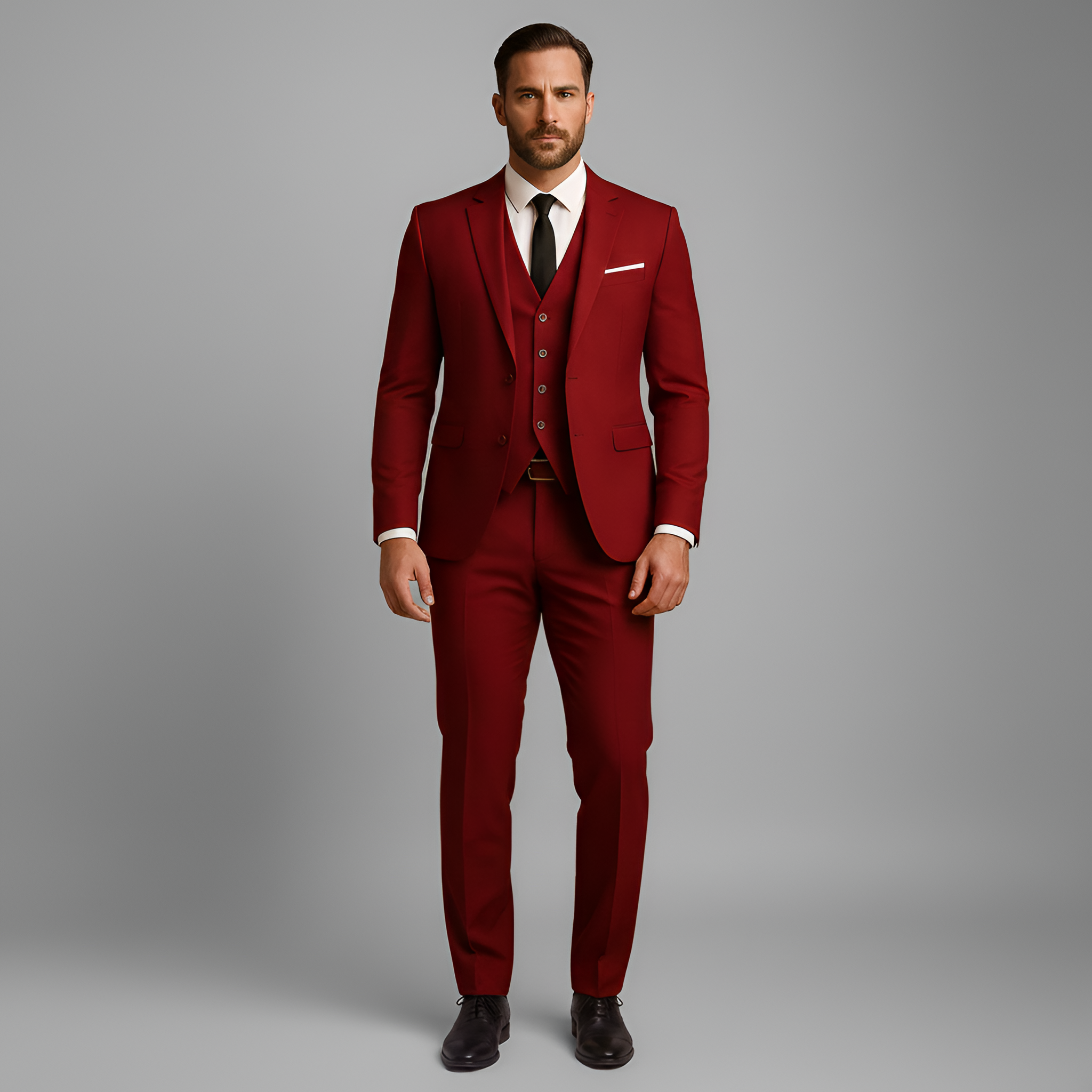 Tredelt herre jakkesæt slim fit med blazer vest og bukser