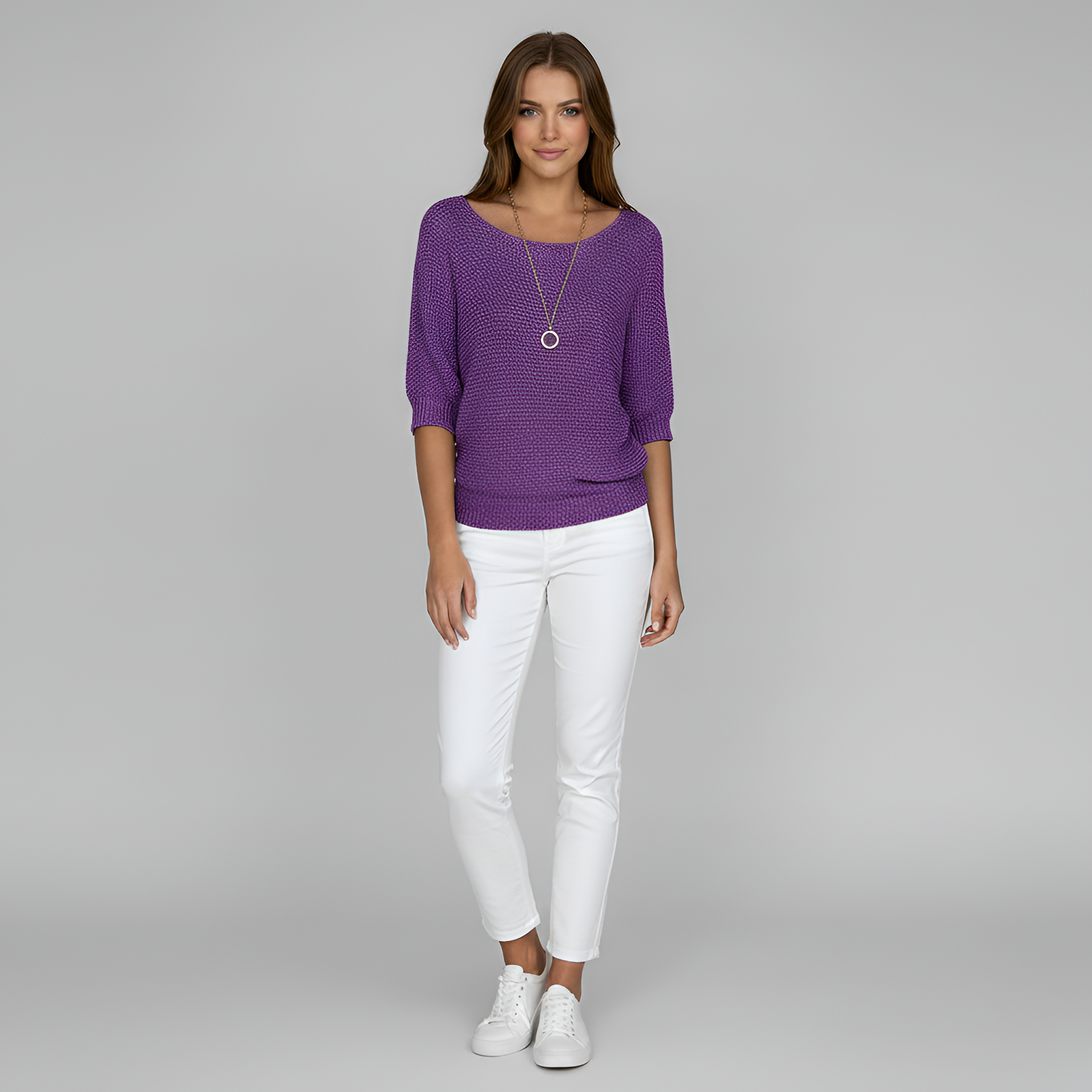 Pull à rayures pour femme avec coupe ample et encolure bateau