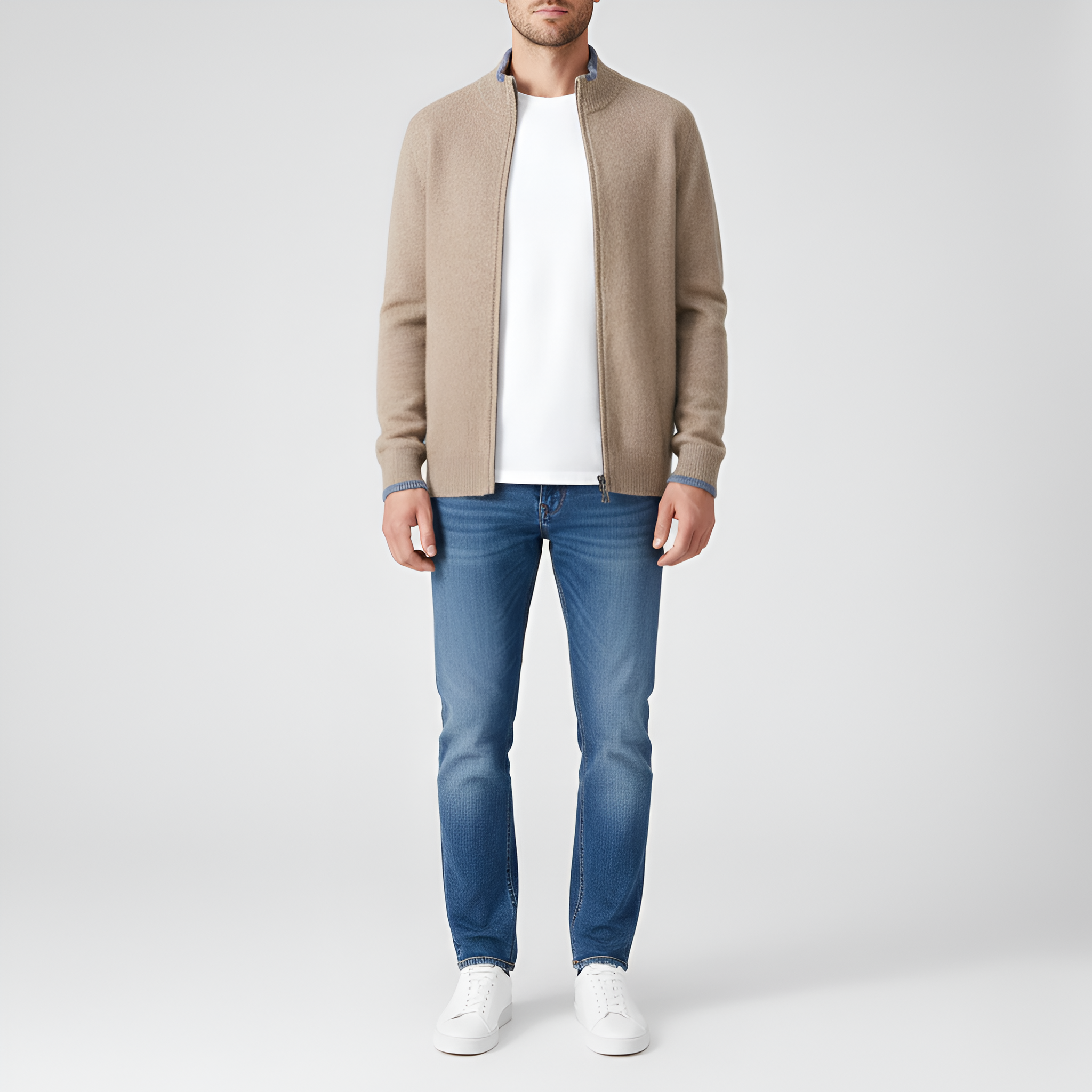 Cárdigan clásico de lana para hombres