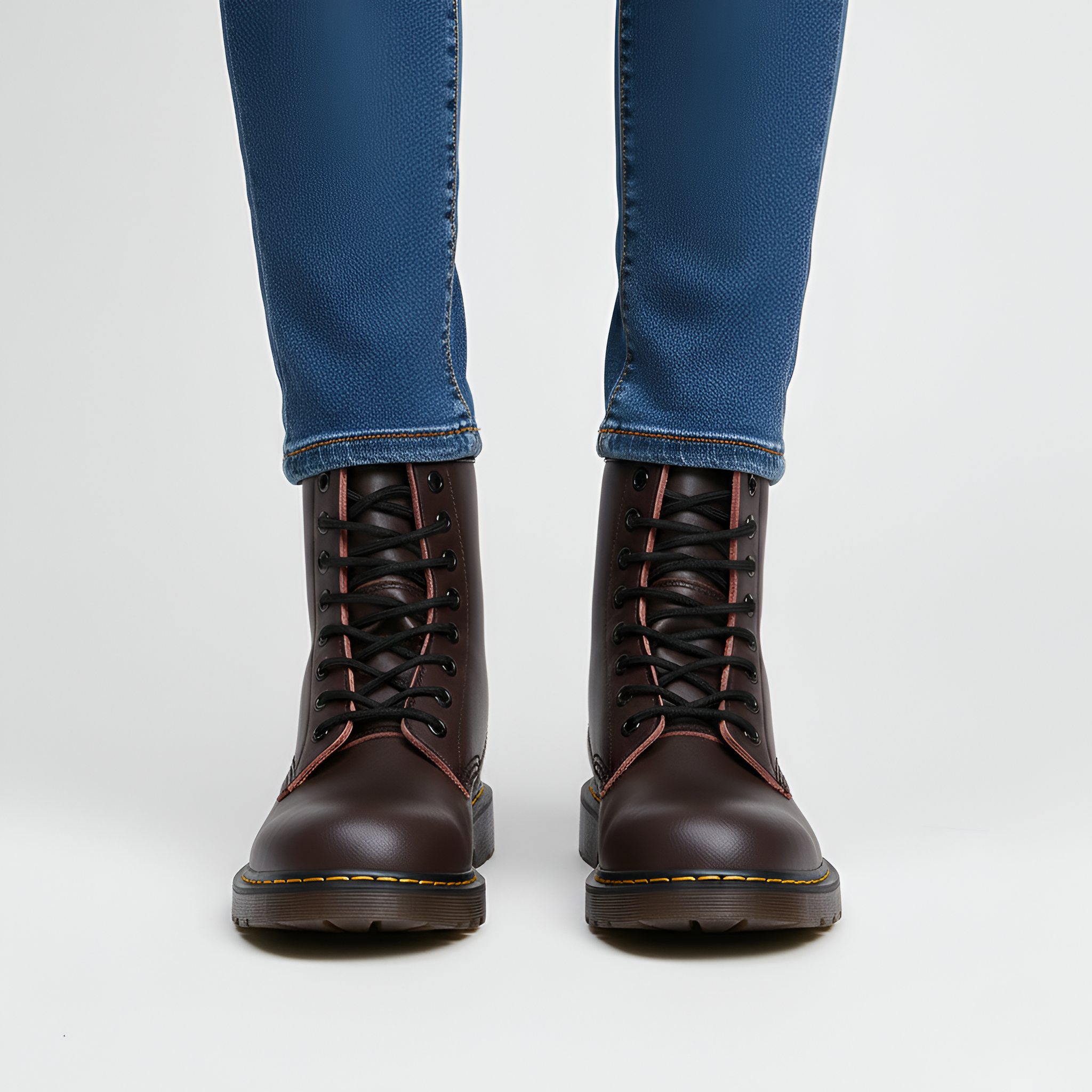 Snørestøvler i Læder med Kraftig Sål til Dame