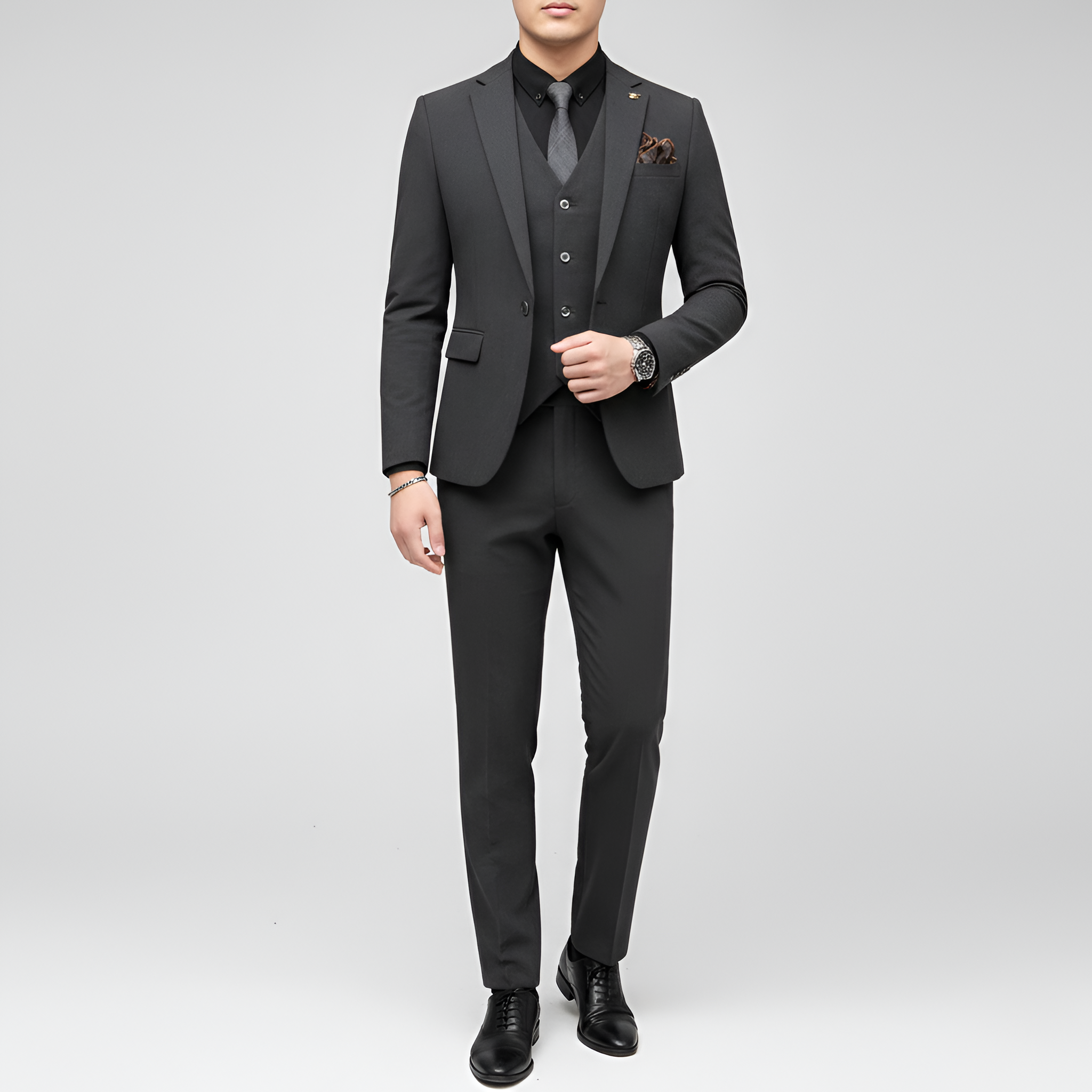 Herre tredelt jakkesæt med blazer, vest og bukser