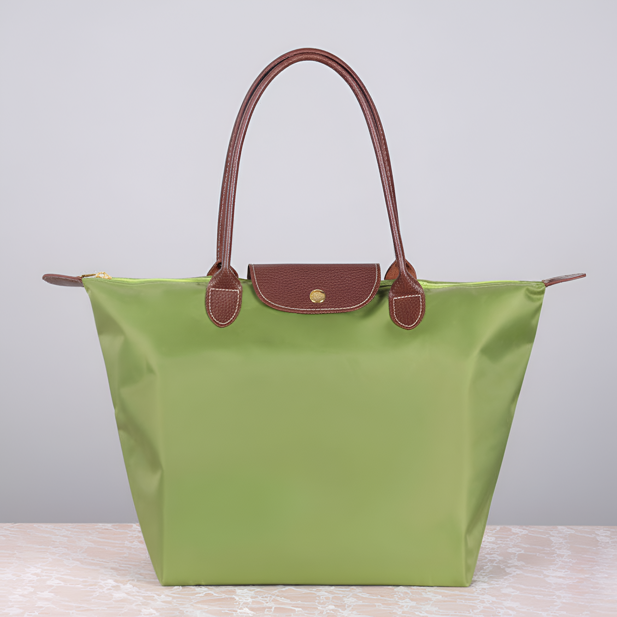 Geantă de cumpărături pentru doamne din nailon cu mânere din piele