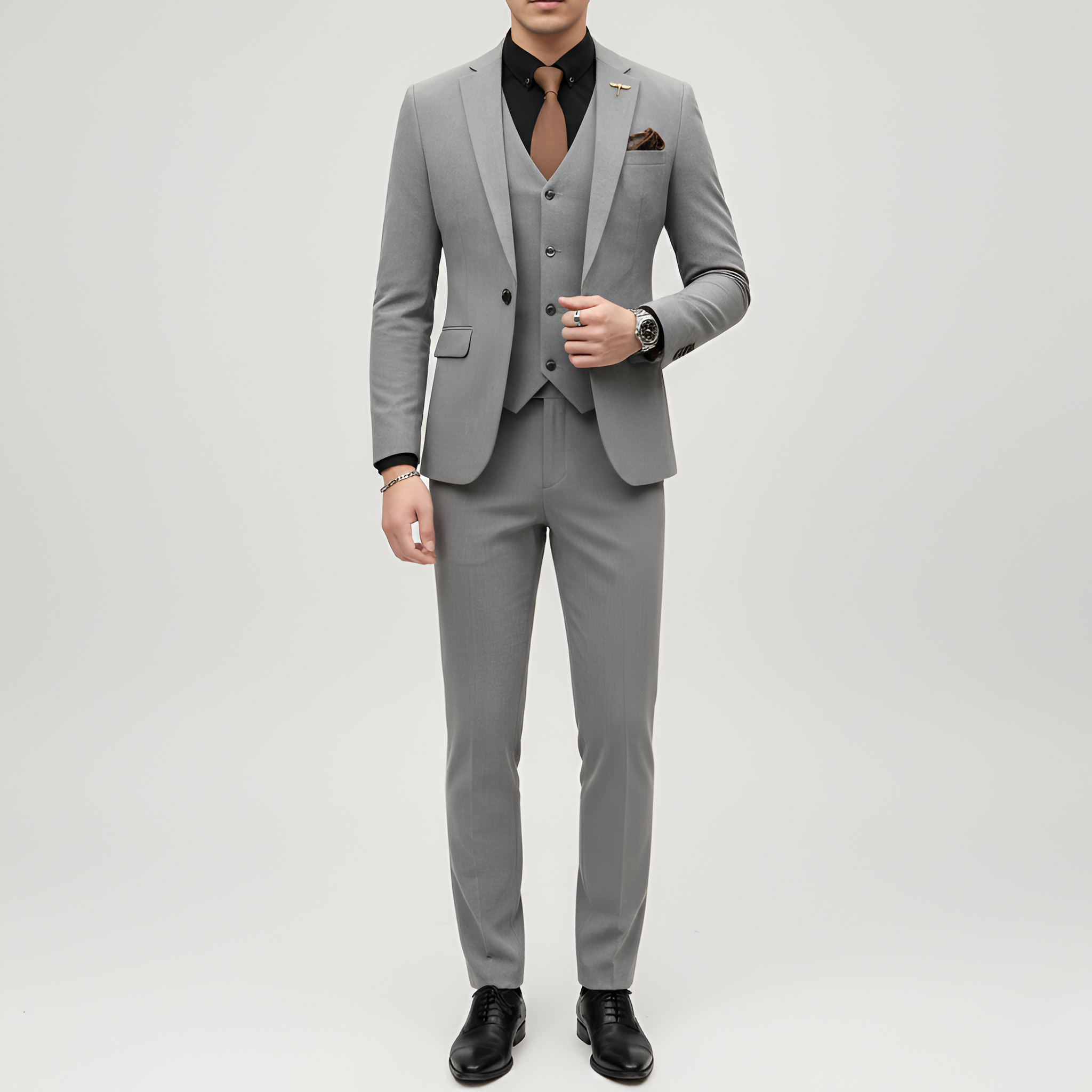 Herre tredelt jakkesæt med blazer, vest og bukser