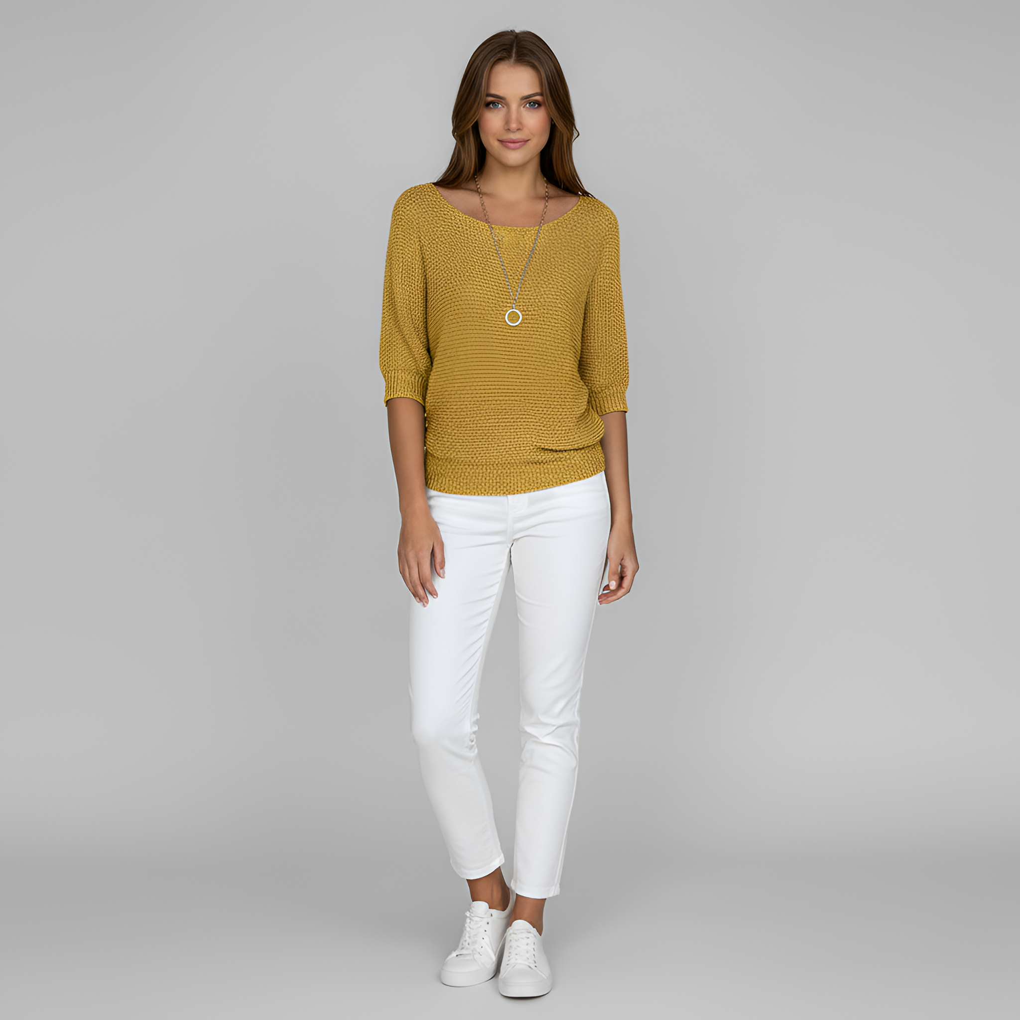 Pull à rayures pour femme avec coupe ample et encolure bateau