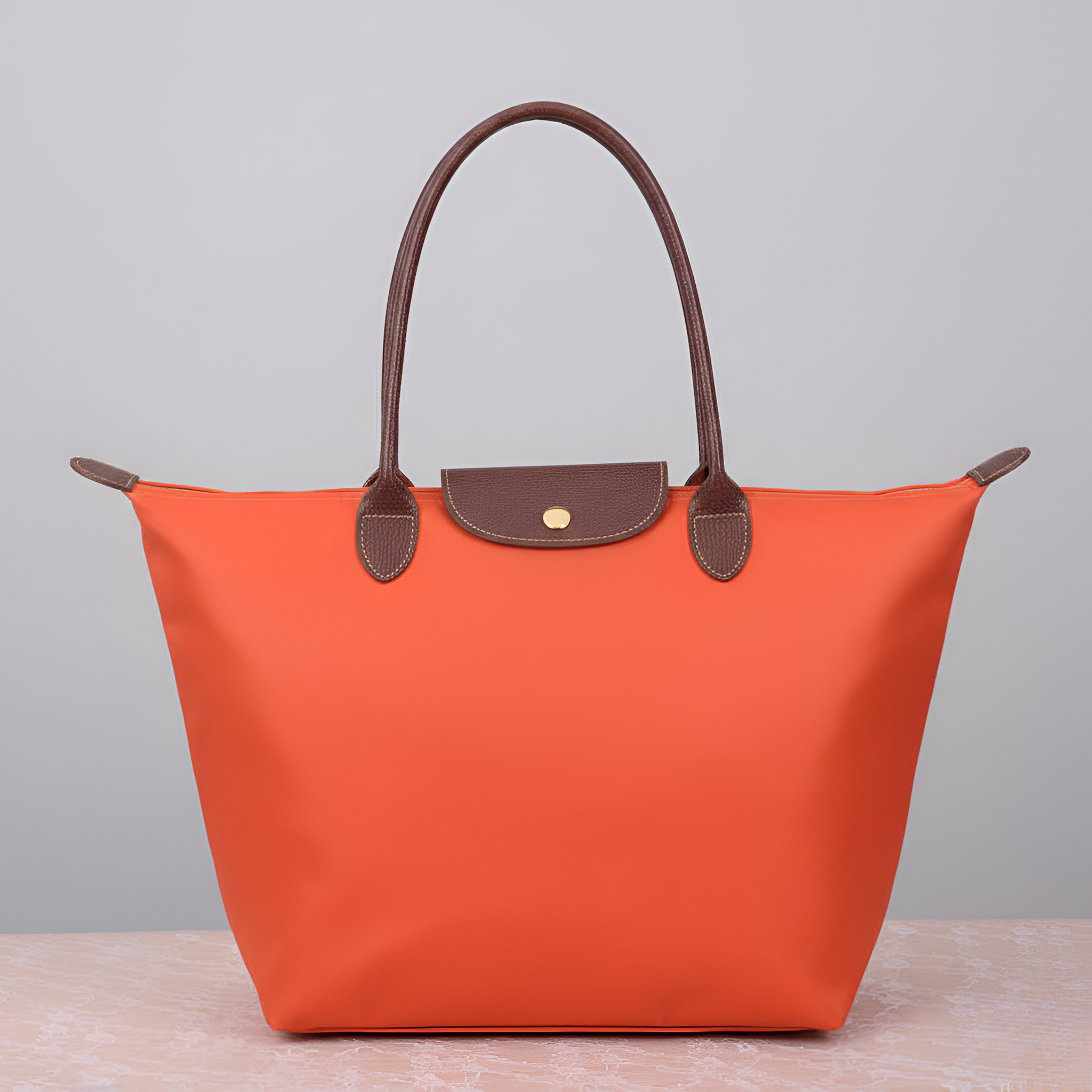 Geantă de cumpărături pentru doamne din nailon cu mânere din piele