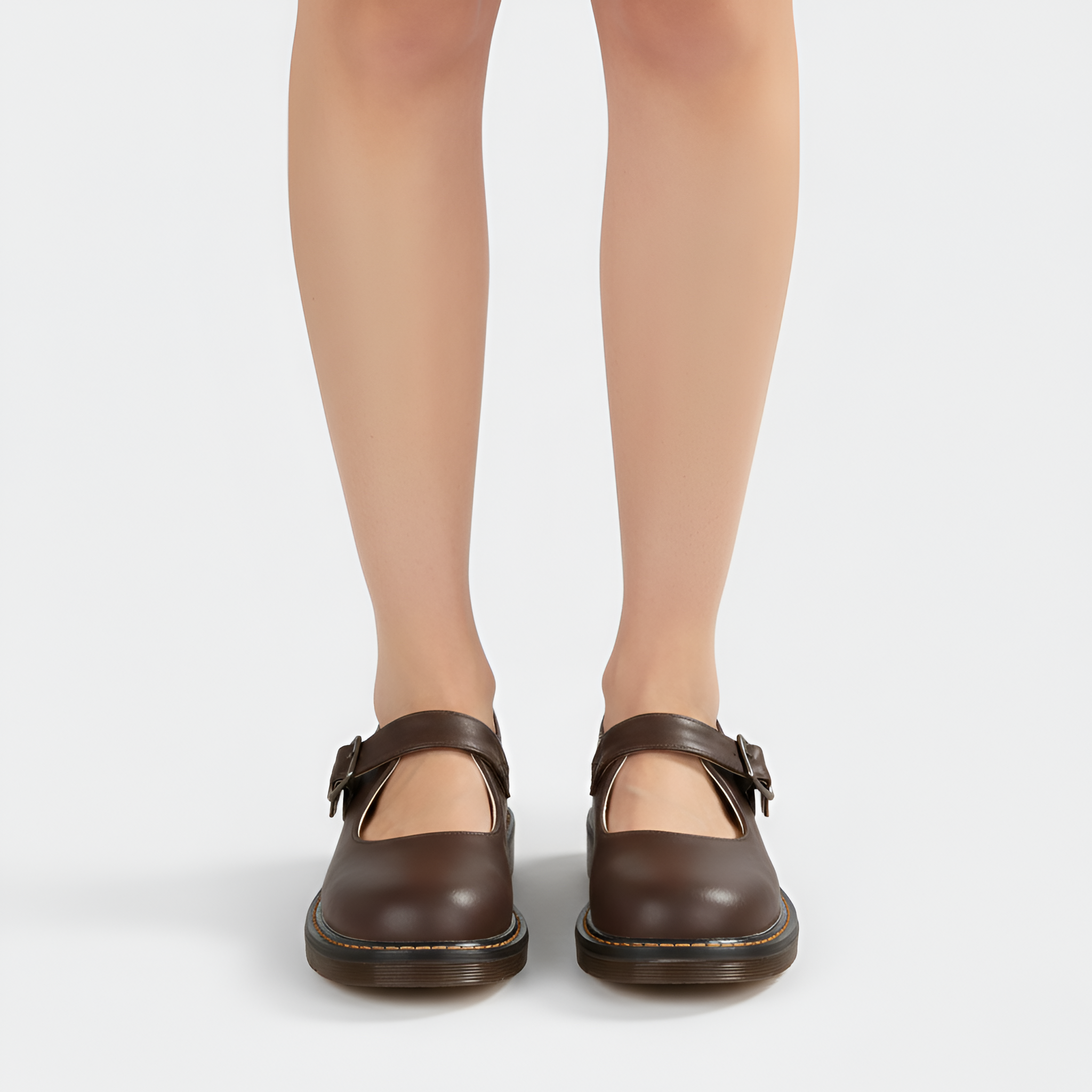 Mary Jane sko til dame i læder med rem