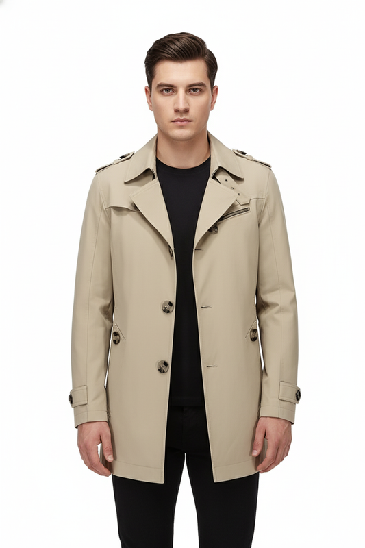 Klassisk trenchcoat med reverskrave