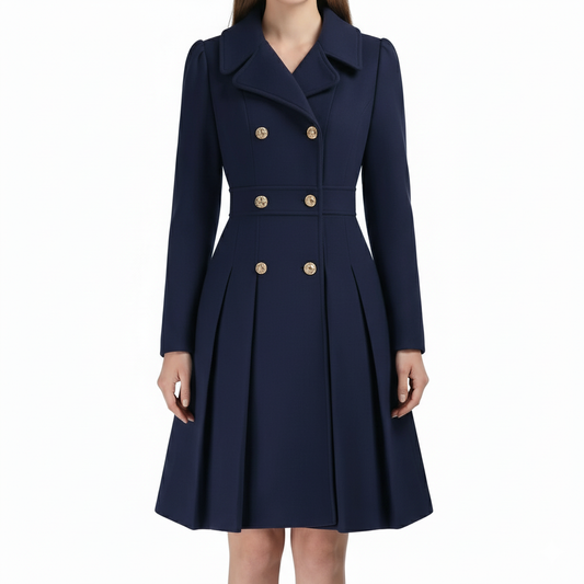Grace - Damefrakke | Stilfuld A-line peacoat i uld
