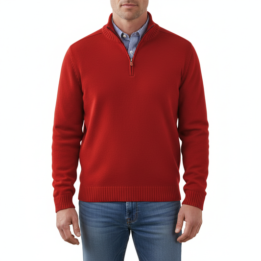 Herretrøje med halv lynlås