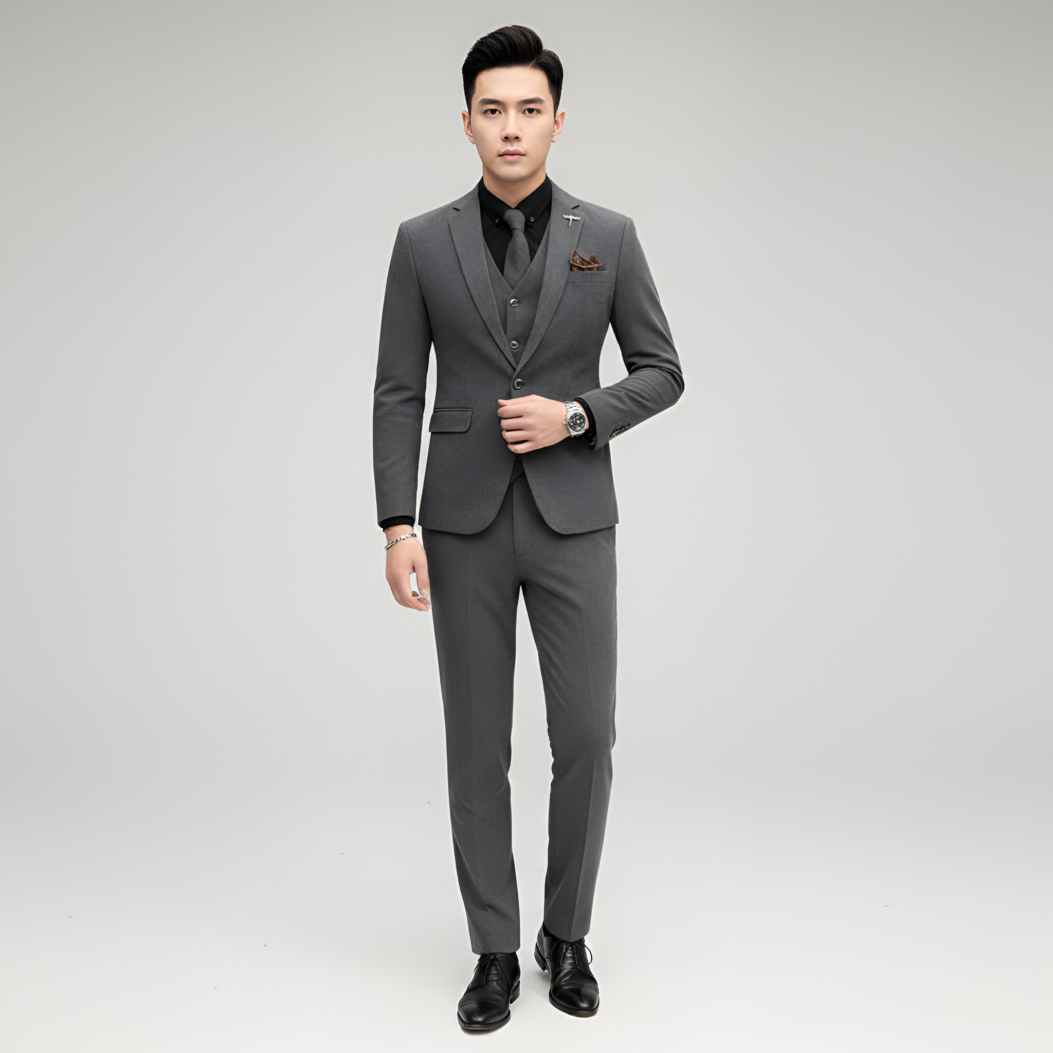 Herre tredelt jakkesæt med blazer, vest og bukser