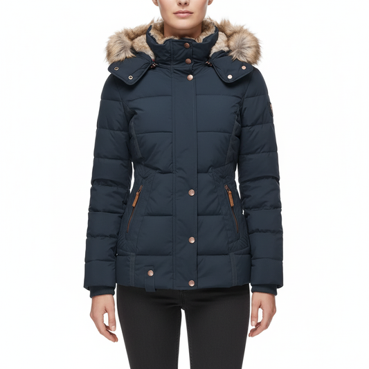 Carla - Behagelig og varm vinterfrakke med pels til kvinder
