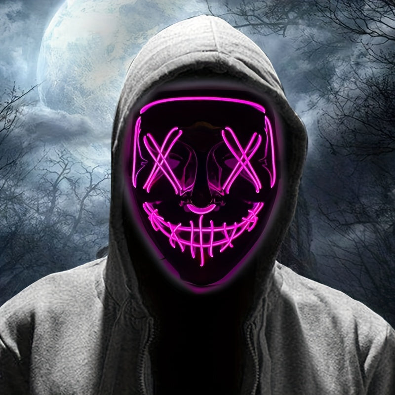 LED-halloweenmaske - anonymt design med rød glød