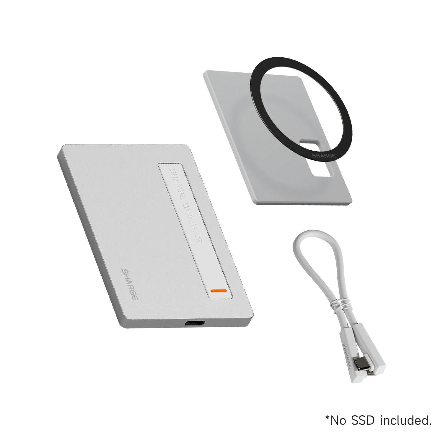 SHARGE Disk Plus M.2 NVMe SSD-kabinet 10Gbps USB-C 3.2 Gen2 (100W PD, kompakt eksternt SSD-kabinet)