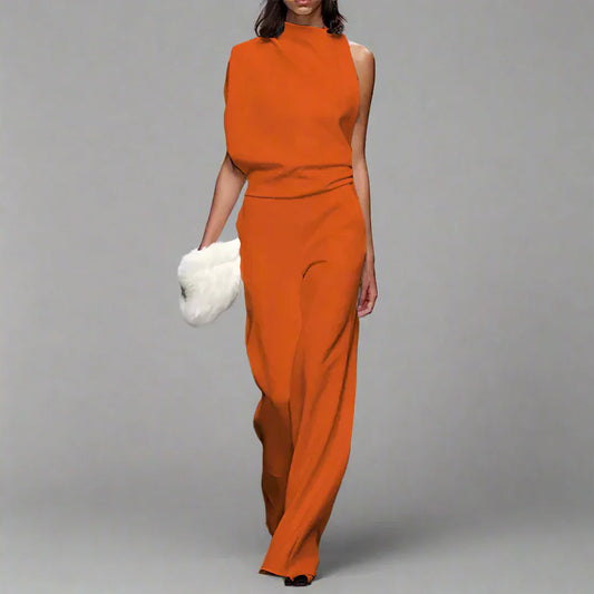 Jumpsuit til kvinder med brede ben | En skulder Elegant