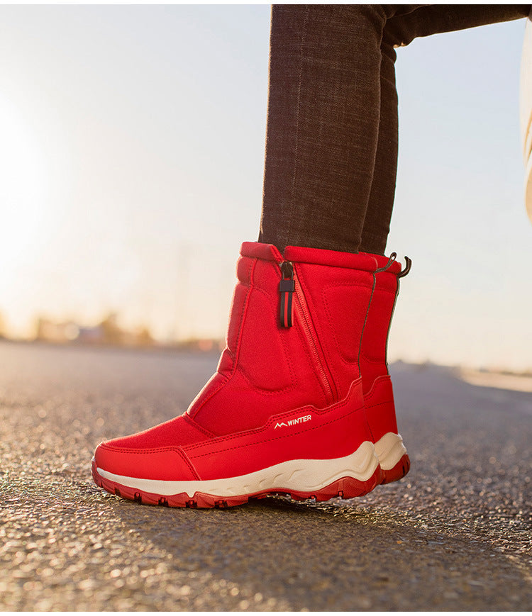 Vinterstøvler til kvinder med lynlås i siden - vandtætte, skridsikre og slidstærke snestøvler med varmt for