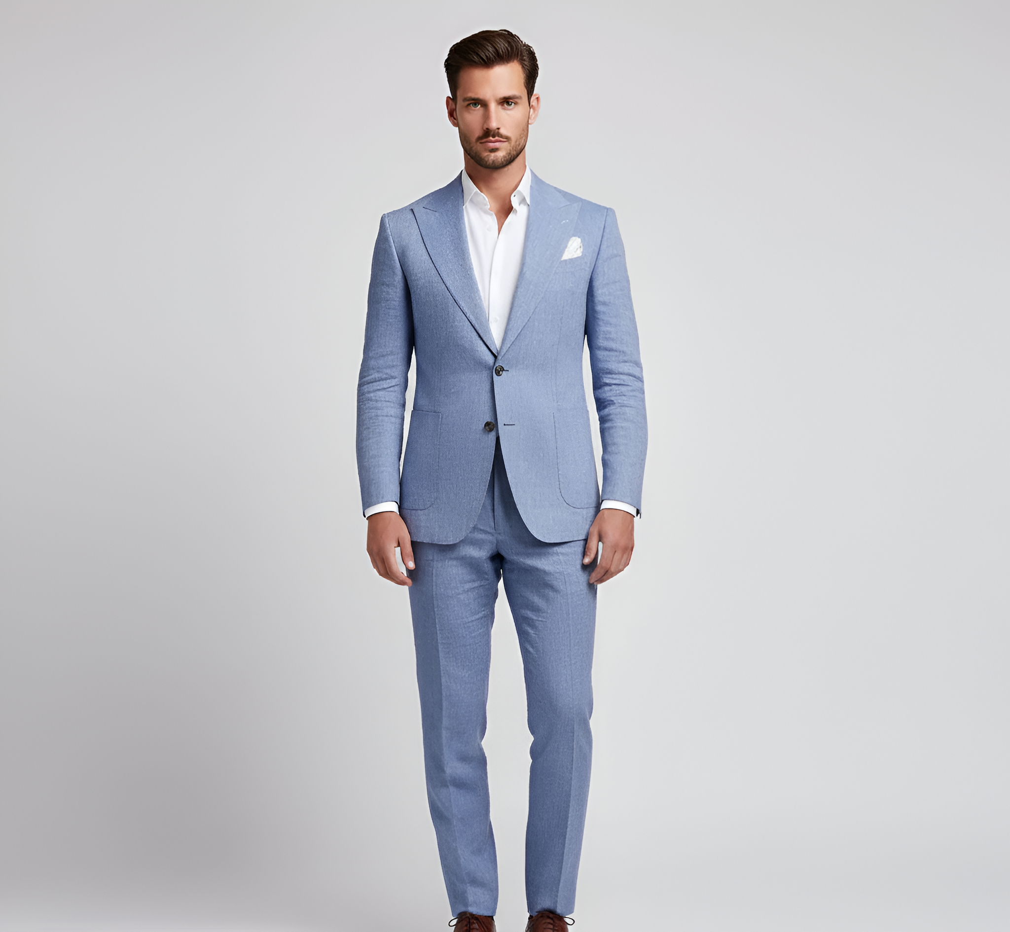 Herre jakkesæt i hør med blazer og bukser til formelle og sommerlige anledninger